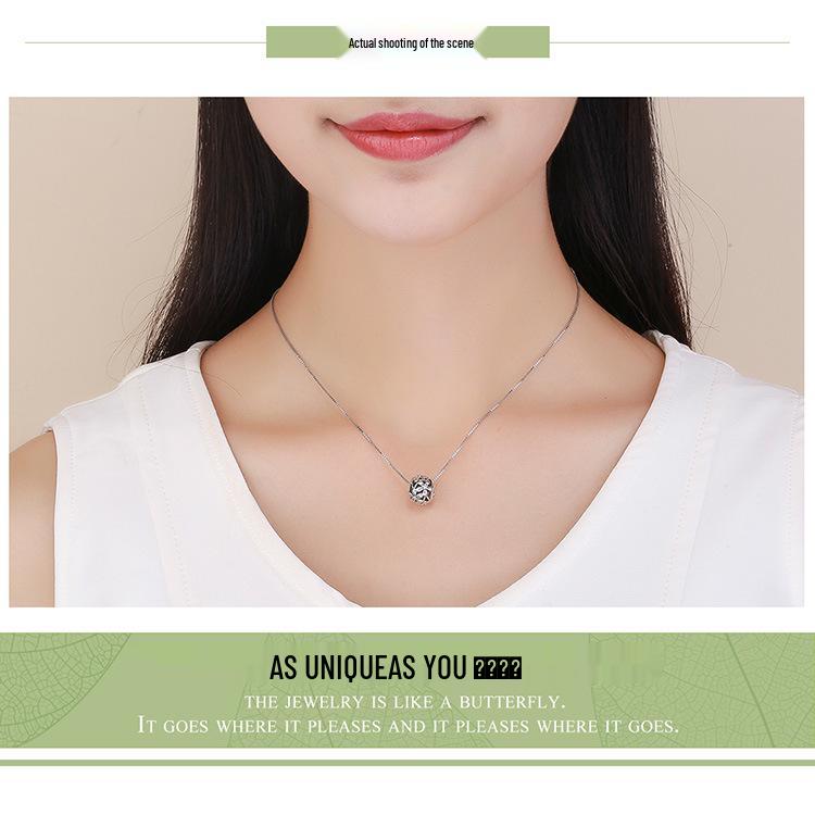 S925 Серебро Цветок Формы Капля Масла Бусина Аксессуар SCC729