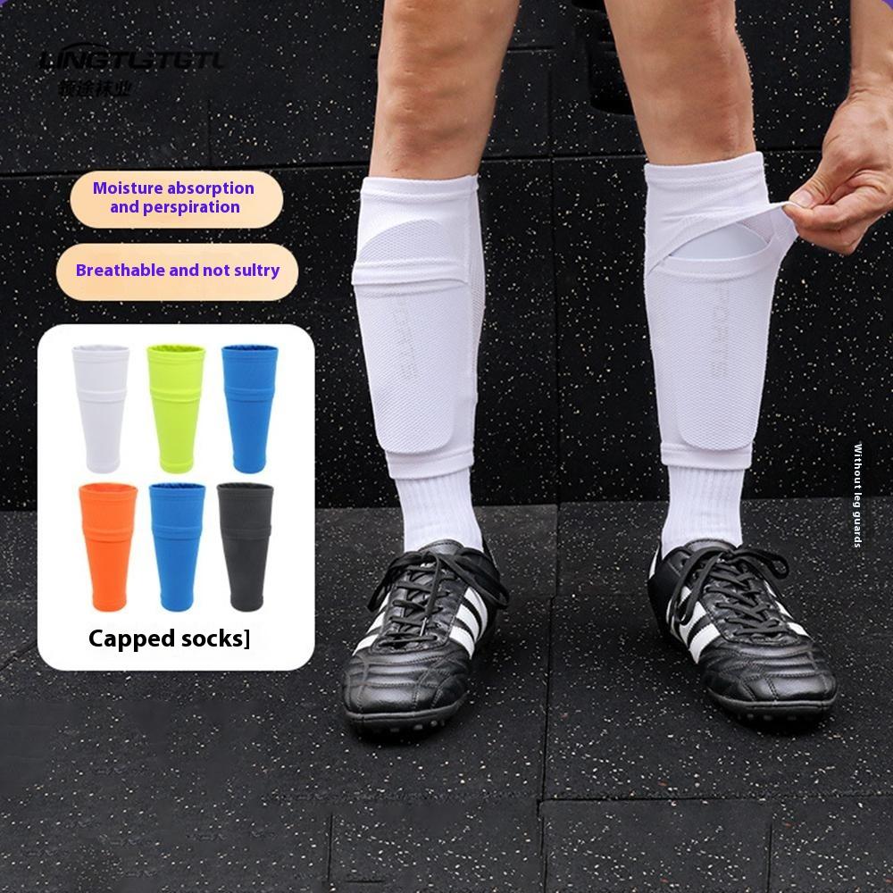 LINTORE 1 Pair Adult Soccer Leg Sleeves Socks Sweat Absorbent Calf Compression Sleeves