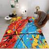 Art Splashed Ink Painting Style Carpet Retro Pattern Living Room Carpet Washable Dining Room Interior Mat Kitchen Area Carpet