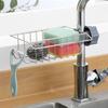 Kitchen Faucet Storage Rack Stainless Steel Sink Rack Removable Hanging Drainage Kitchen Bathroom Sponges Hand Sanitizer Soap Brushes Towels Rack