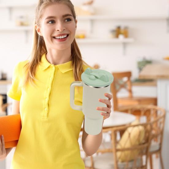 Крышка для стакана 40 унций, сменная силиконовая многофункциональная крышка для стакана с держателем для телефона, можно мыть в посудомоечной машине, непроливаемая крышка для стакана Stanley