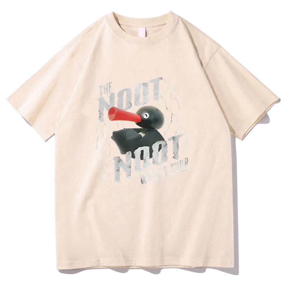 Y2k Vintage Tops Pingu Noot Noot World Tour Print TShirt Casual Short Sleeve Unisex Fashion Popular Vintage Tee 2026