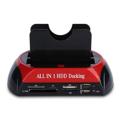 2.5"3.5" Док-станция для двух жестких дисков SATA IDE Док-станция для жесткого диска USB 2.0 Концентратор (Не включая жесткий диск)