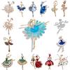 Exquisite Crystal Ballet Dancer Brooches Jewelry Pins For Lady Elegant Women's Brooch Pin Decorative Suit Clothing Badges