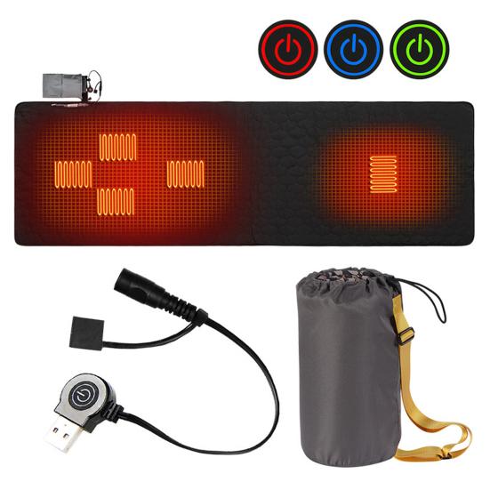 USB Heated Sleeping Pad 5 Heating Zones Temperature Adjustable Fast Heating Portable Winter