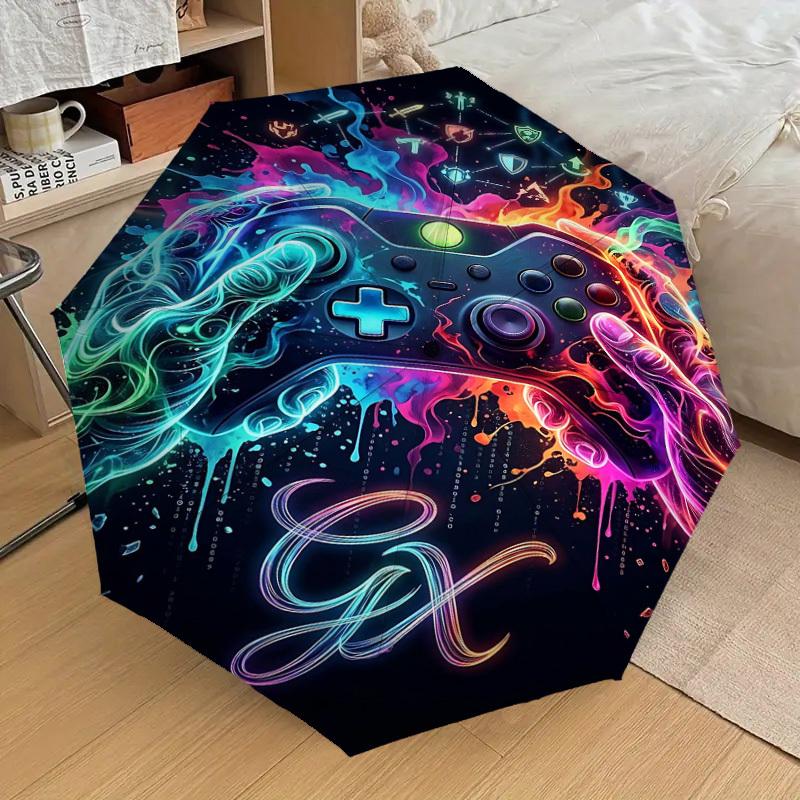 1PC Gamepad Gaming Umbrella-8-Rib Reinforced Portable Folding Travel Suitable for All Seasons Outdoor Daily Use -J0385