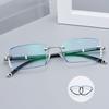 New Cut Edge Presbyopic Glasses Frameless HD Anti Blue Presbyopic Glasses Anti Fatigue Transparent Reading Glasses