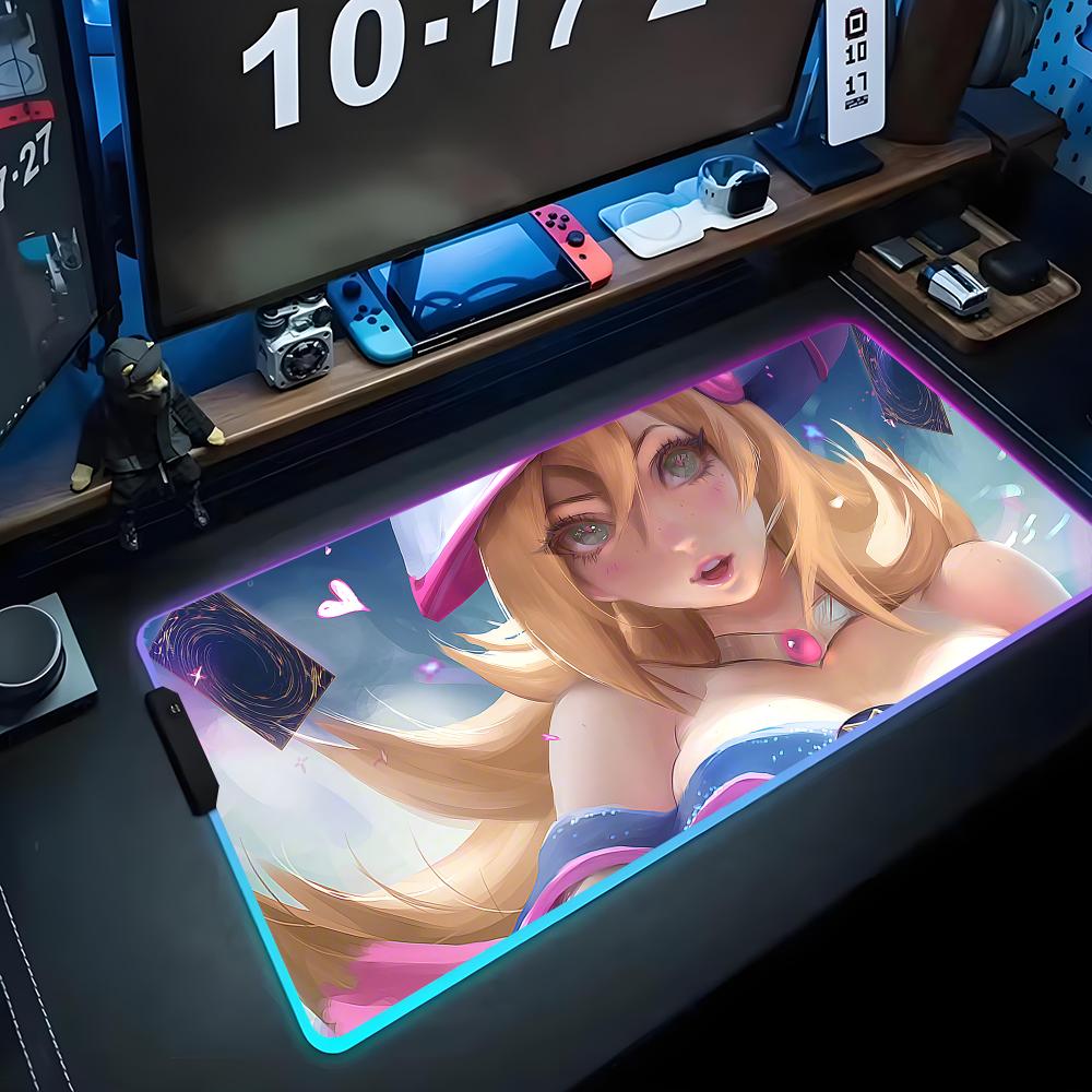 Черная волшебница Коврик для мыши RGB Игровой коврик для мыши Большой светодиодный коврик Настольный коврик для ПК Светящийся коврик для мыши Большие коврики для клавиатуры Настольный ковер С