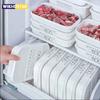 Кухонный холодильник для хранения продуктов. Белые контейнеры. Контейнеры для свежих коробок. Кухонный шкаф для хранения еды. Герметичный кухонный органайзер.