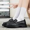 Fashion Student Happy Shoes 2024 Spring New Fashionable Casual Walking Shoes Trendy Black Round Head Thick Bottom Low Top Women's Shoes