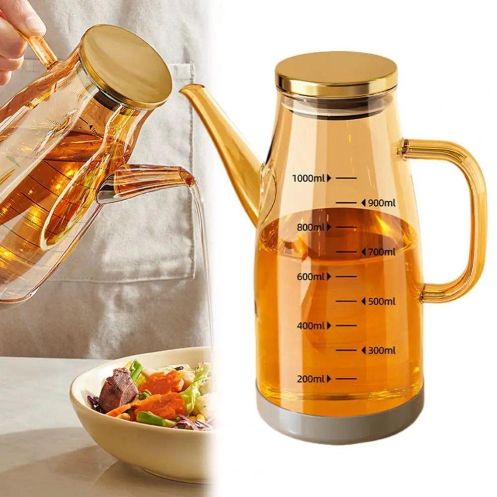 Leakproof Olive Oil Dispenser Large Capacity Glass Oil Cruet Container Vinegar Jug  Seasoning