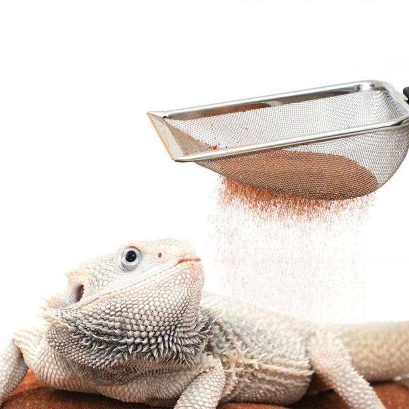 Лопата для кошачьего туалета из нержавеющей стали, лопата для песка для рептилий, очистка фекалий, мелкоячеистое сито для постельных принадлежностей, лопата для кошачьего туалета, чистящие средства для кошек