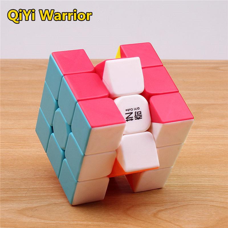 Qiyi Warrior S Magic Cube Красочные наклейки без наклеек Скорость 3x3 Куб Антистресс 3x3x3 Обучающие и развивающие кубики-головоломки, игрушки