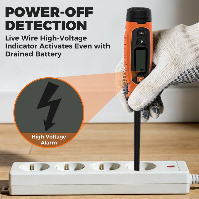 VT01 Voltage Tester Pen 3V-500V Non-Contact Screwdriver LCD Display Screen Voltmeter Detector Electrical Pen Voltage Indicator
