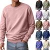 Мужской повседневный свободный хлопковый свитер с круглым вырезом, пуловер