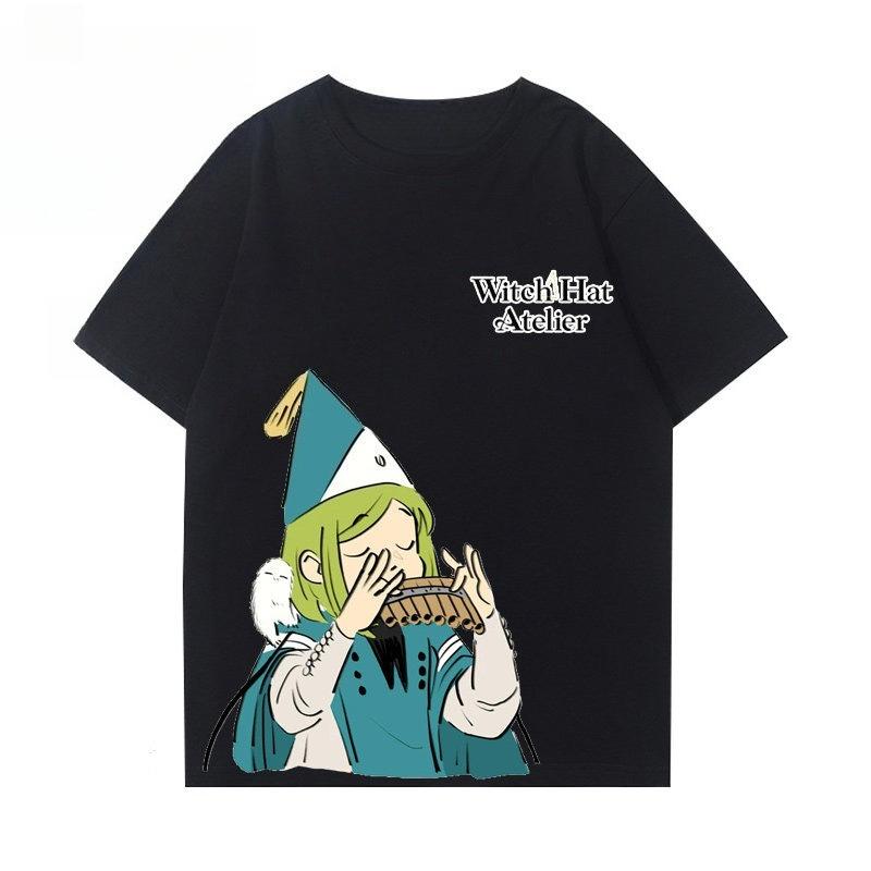Witch Hat Atelier Coco Tshirt White Cotton Tee With Character Logo Print Oversized Casual Streetwear For Anime Fans