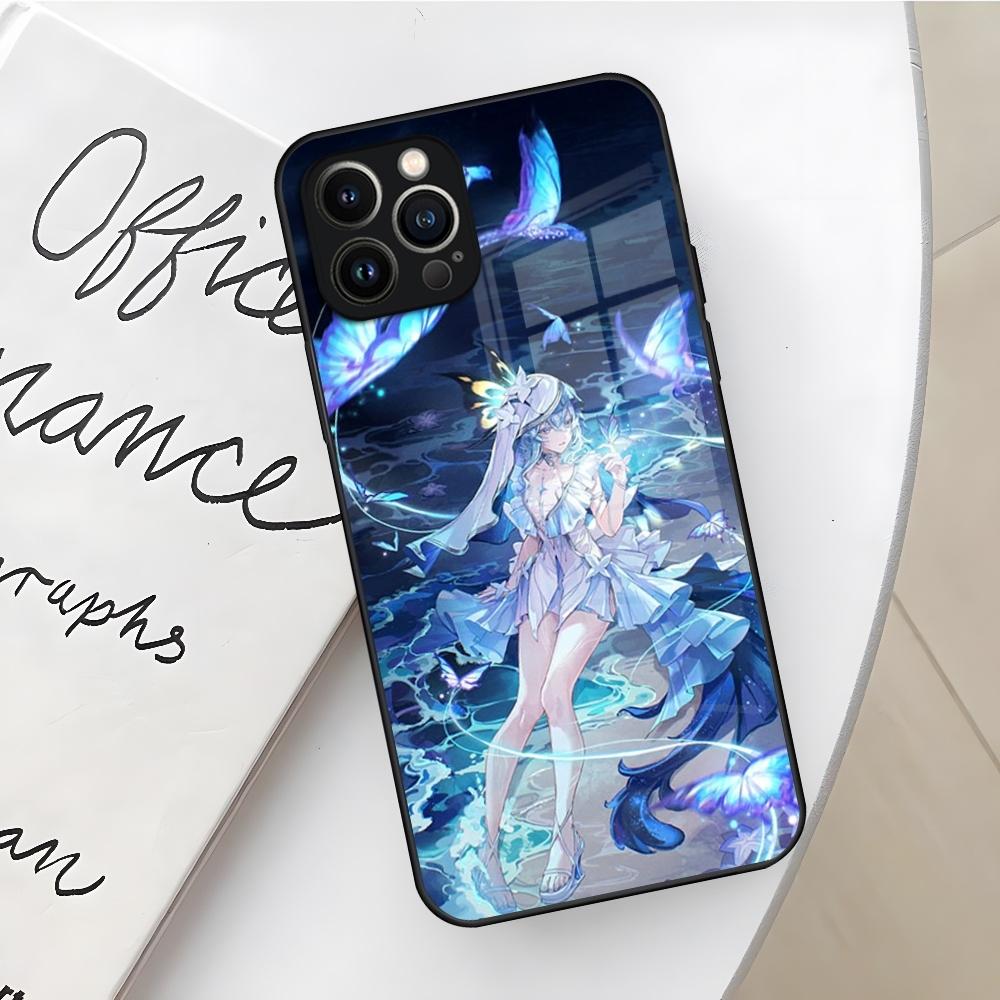 Чехол для телефона Wuthering Waves для iPhone 16 15 14 12 11 13 Pro Max Mini X Xr Xs Se 8 Plus Стеклянная крышка