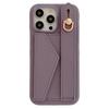For iPhone 14 Pro Case with Card Slot Wristband Kickstand PU Leather+PET Phone Cover