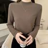 Crew Neck Bottoming Shirt Women's Autumn and Winter New Models with High-end Slim-fit T-shirt Warm and Foreign and Thin Long-sleeved Top