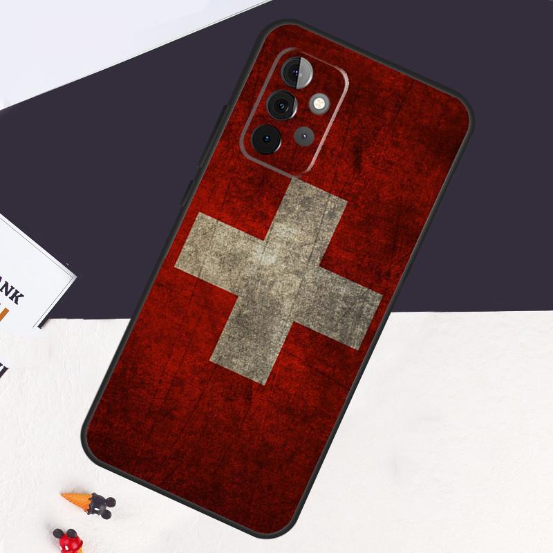 Switzerland Swiss Flag Case For Samsung Galaxy A22 A16 A33 A36 A56 A26 A15 A55 A53 A35 A32 A52 A54 A34 A14 A05 A06