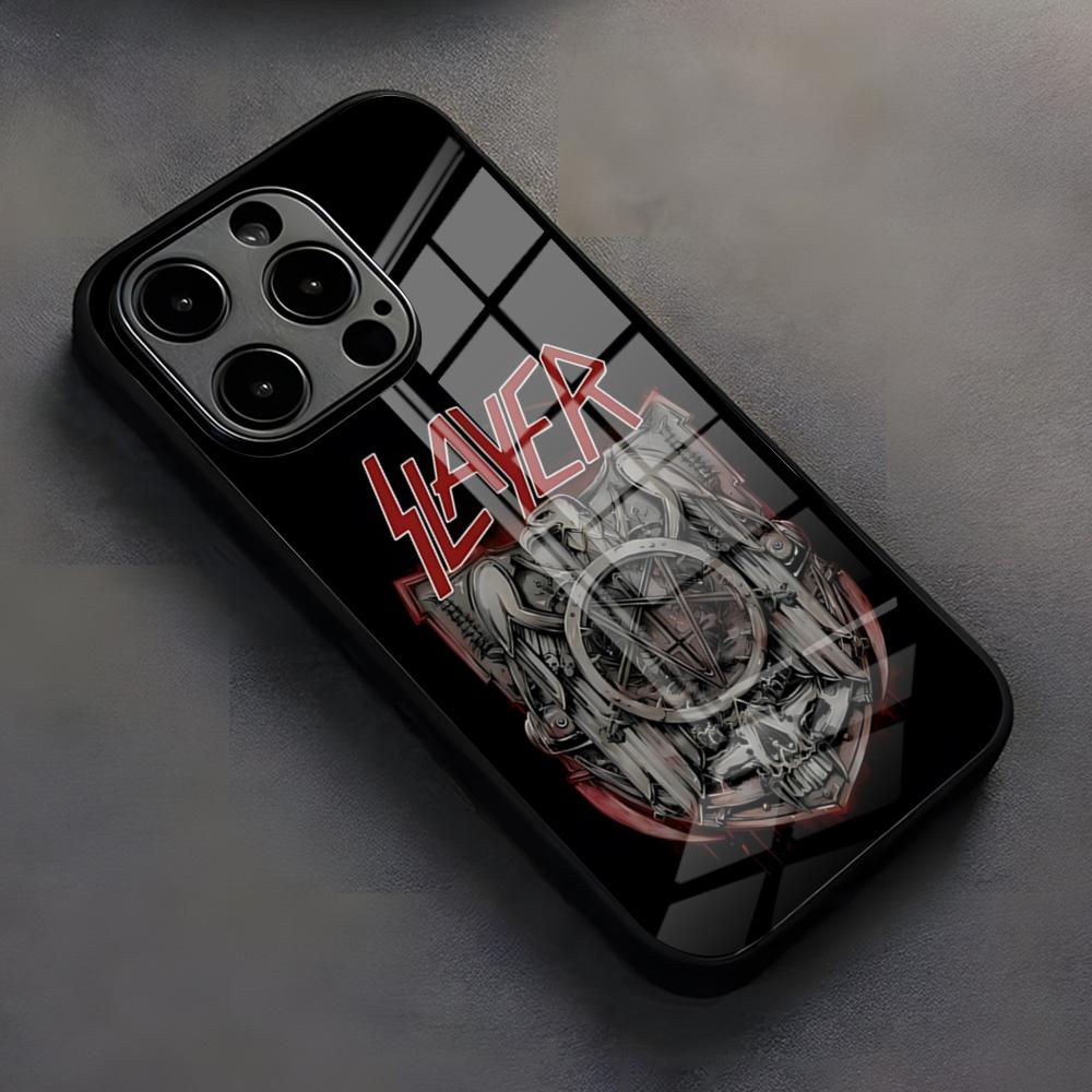 Чехол для телефона Slayer Heavy Metal Rock Band Для IPhone 17 Pro Max 16 15 14 Pro Max 13 11 X Xs Xr 8 7Plus стеклянная крышка