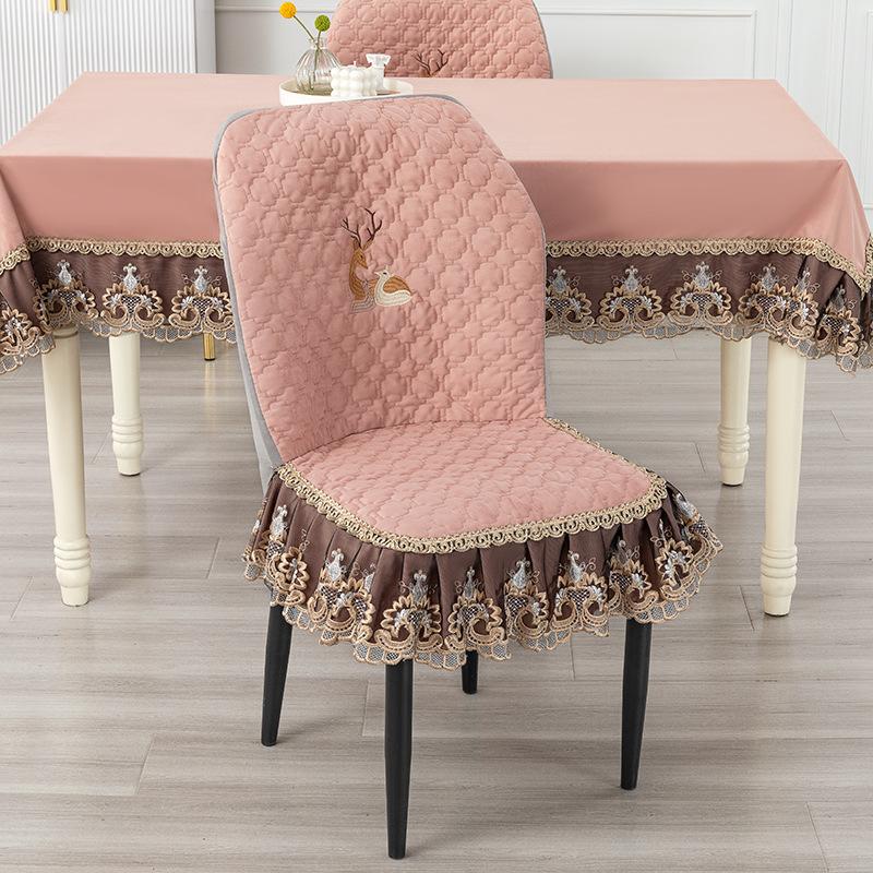 Чехол на изогнутый стул, новый простой универсальный бытовой чехол из хлопка с утолщенной спинкой, интегрированная подушка для обеденного стола, чехол для стула, чехол для табурета