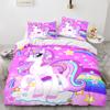 3D Unicorn Printed Bedding and Pillowcases 2 or 3 Girls' Room Bedding DE135 * 200 Full Size Soft and Quick Drying Home Decoration