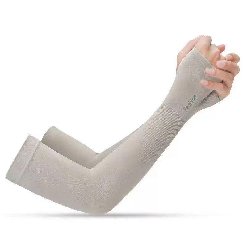 Unisex Ice Silk Sun Protection Arm Sleeves - Anti-UV, Breathable, Plus Size for Cycling, Driving, Outdoor Activities