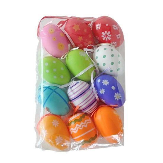 12 шт. Разноцветные пластиковые пасхальные яйца Сделай сам Игрушка для раскрашивания яиц для дома Детские занятия Принадлежности для пасхальной вечеринки