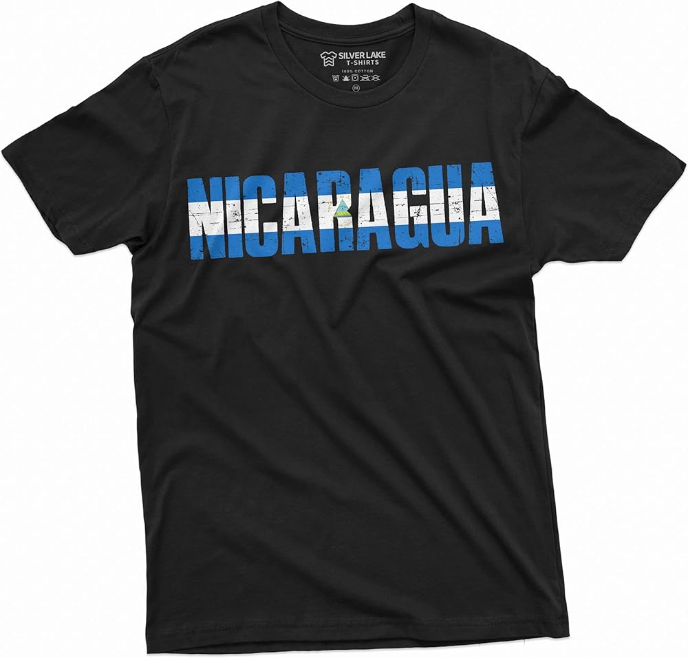 Nicaragua Patriotic Flag Coat of Unisex T-Shirt