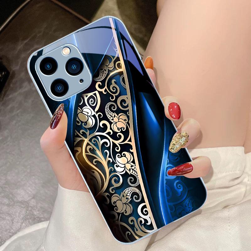 Чехол Fate Gear Black Для IPhone 16 Pro Max 15 Pro 14 13 12 Mini 11 XS Max XR 7 8 Plus SE 2022 Закаленное Стекло