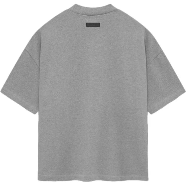 Fear of God Essentials Однотонный пуловер с круглым вырезом, короткий рукав, американская тяжелая футболка, мужская, темно-серая, овсяная, 125SP242003F