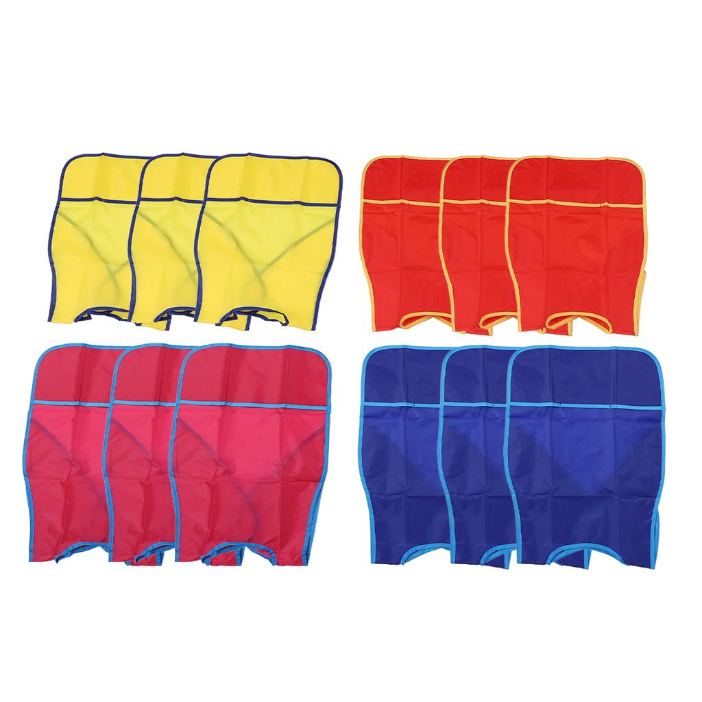 12 шт. Детские халаты для рисования без рукавов, водонепроницаемые детские фартуки для рисования с карманом для рисования