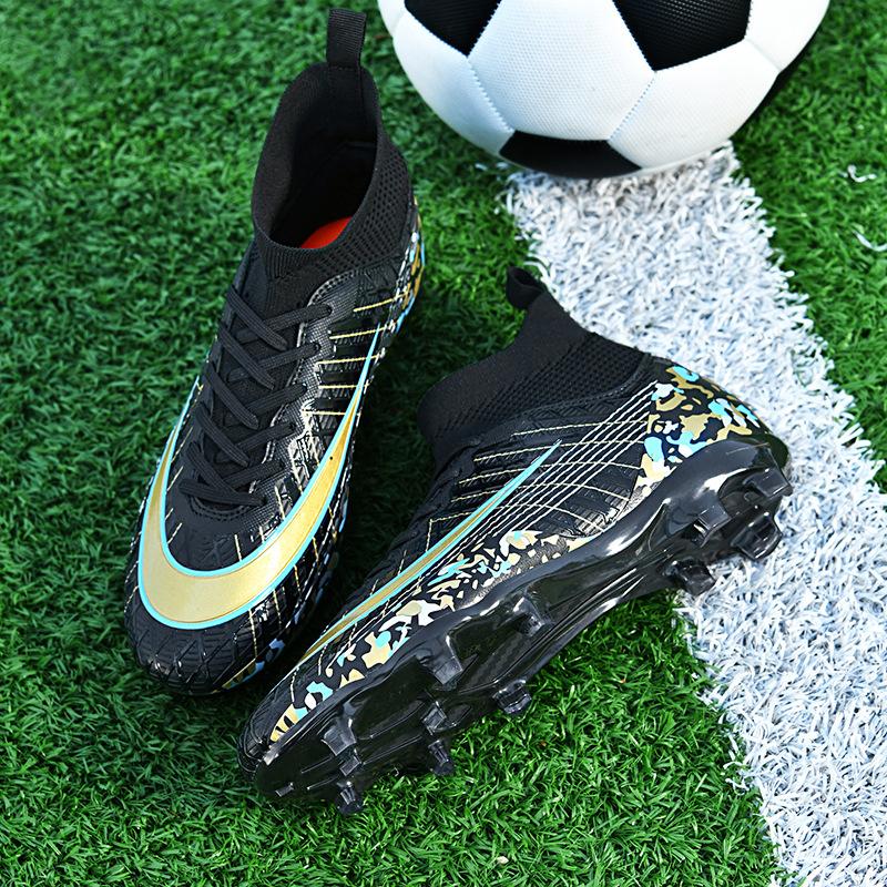 Футбольные бутсы осень новые высокие молодежные противоскользящие сломанные ногти TF длинные ногти спортивная обувь тренировочные футбольные бутсы