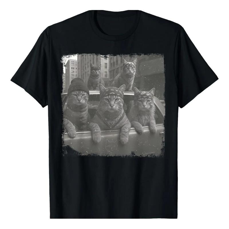 Забавная футболка Gangster Gangsta Cat Винтаж Уличный Ki