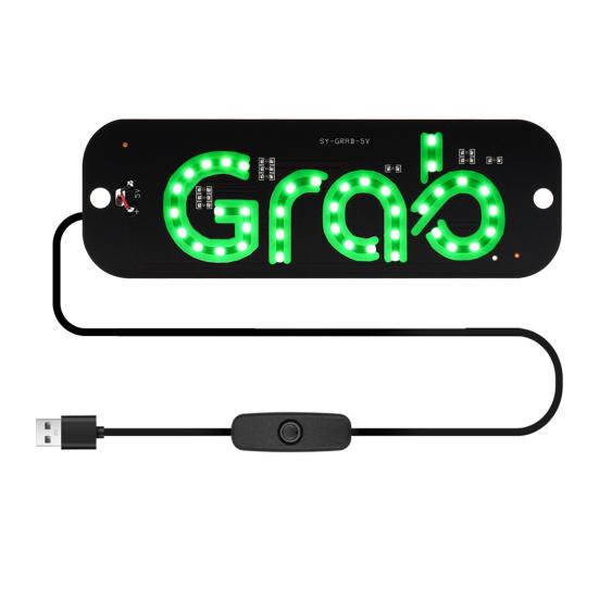 LED Indicator Light Waterproof Lamp with Car Windshield Light USB Power Taxi Sign Stickers for Ride-Hailing