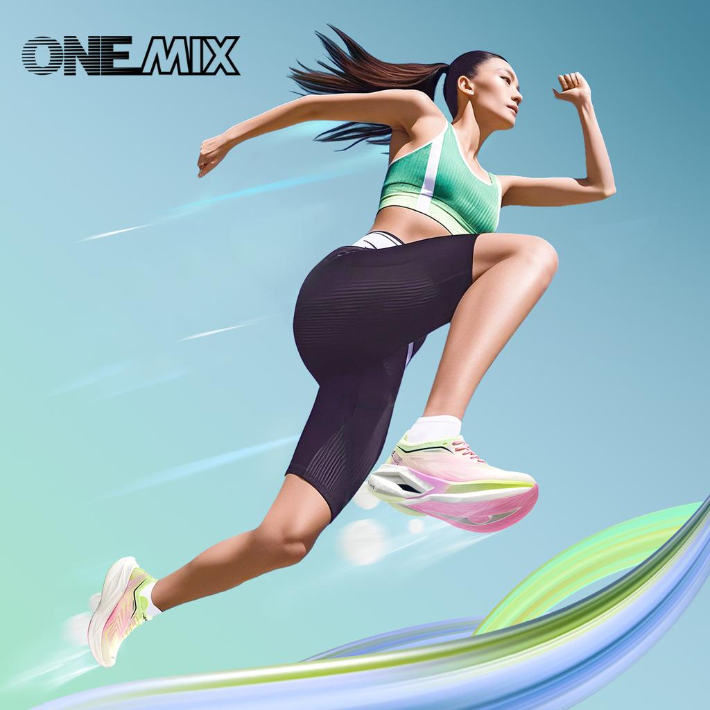 ONEMIX 2025 Новые профессиональные кроссовки для марафонского бега с подошвой из углеродного волокна на всю стопу, амортизирующие, дышащие, эластичные, мужские спортивные кроссовки