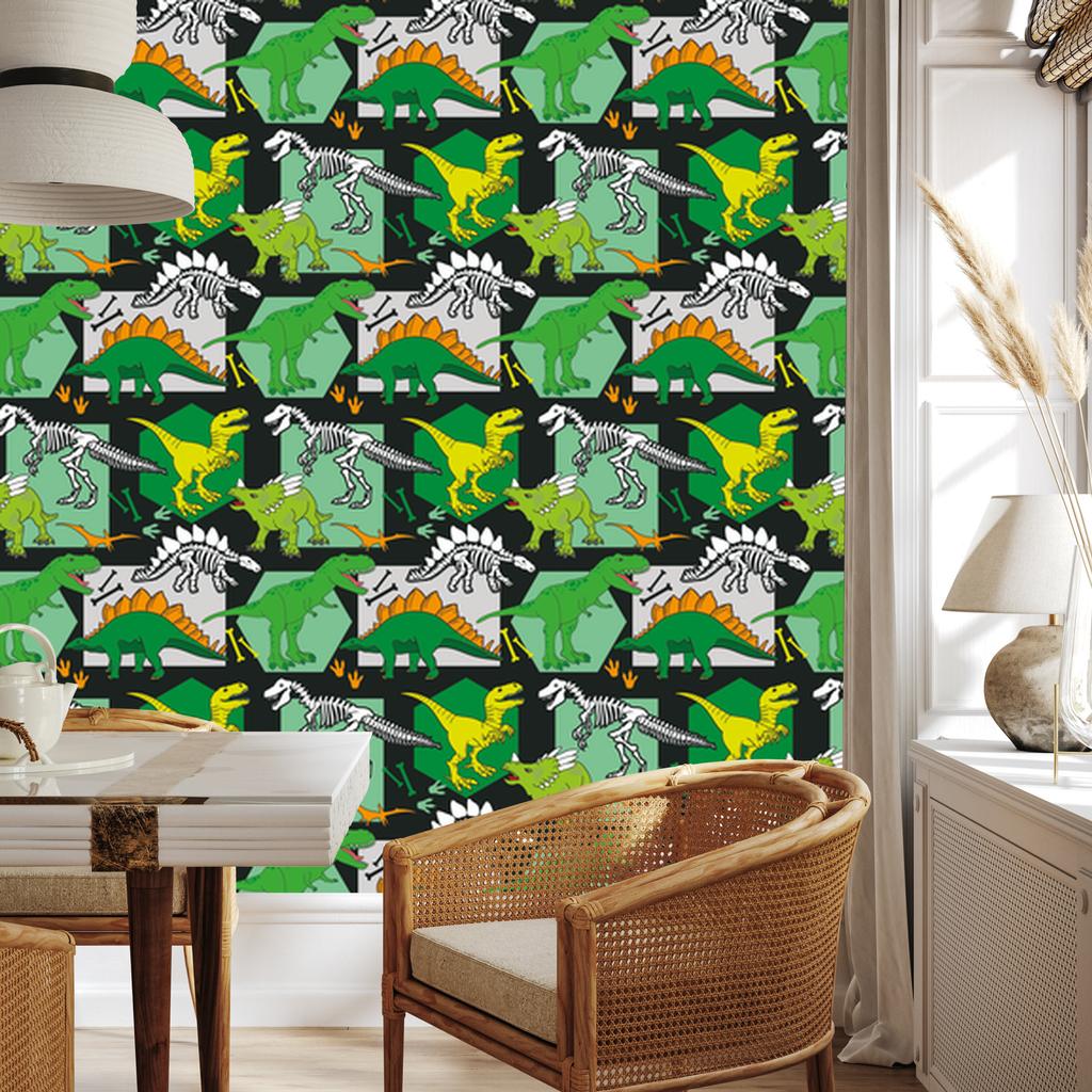 Wallpaper Wall for Boys Dinosaurs and Animals 50x1000