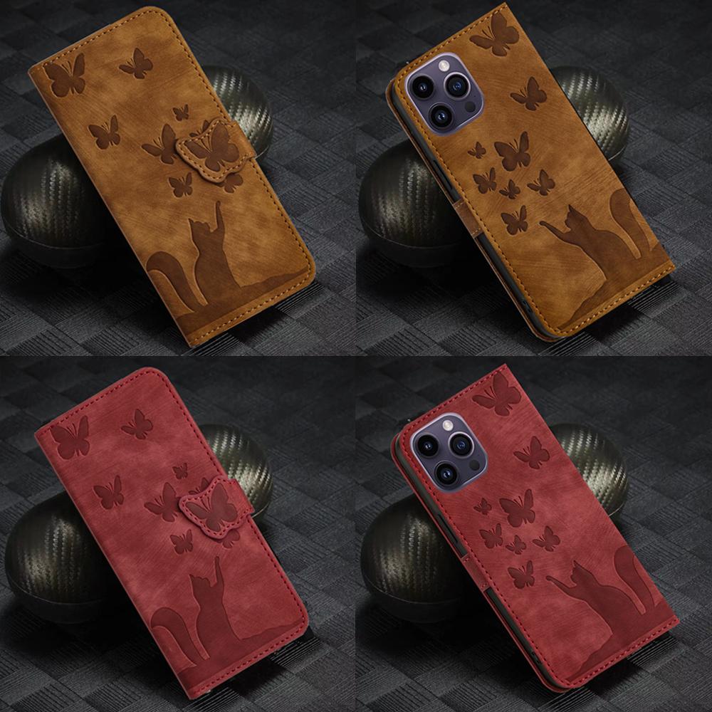 Роскошный кожаный 3D-тиснение линий, сплошной цвет, чехол-кошелек для телефона, подставка для книг для iPhone, Samsung, Xiaomi, Oppo, держатель для магнитных карт, милая сумка с откидной крышкой для девочек