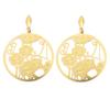 [M8956] - Gold Plated 'Carmen' Earrings Golden (Japanese Prunus) - 52x36 Mm