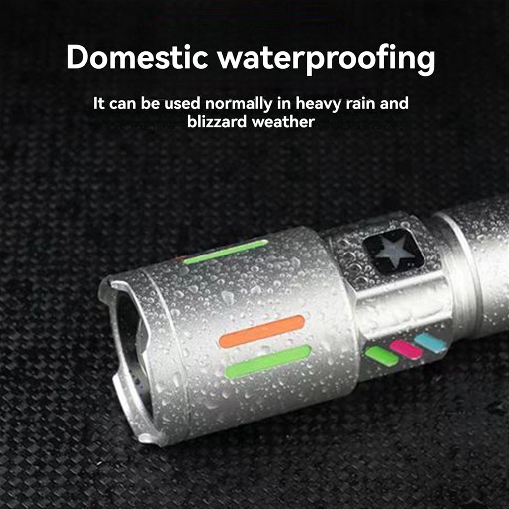 BAAU Led Rechargeable Aluminum Alloy Flashlight Outdoor Multi-Function Retractable Flashlight Convenient Flashlight Lighting
