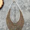Ретро Этнический Стиль Ожерелье из Рисовых Бусин Богемный Многослойный Бисероплетеный Свитер Цепочка
