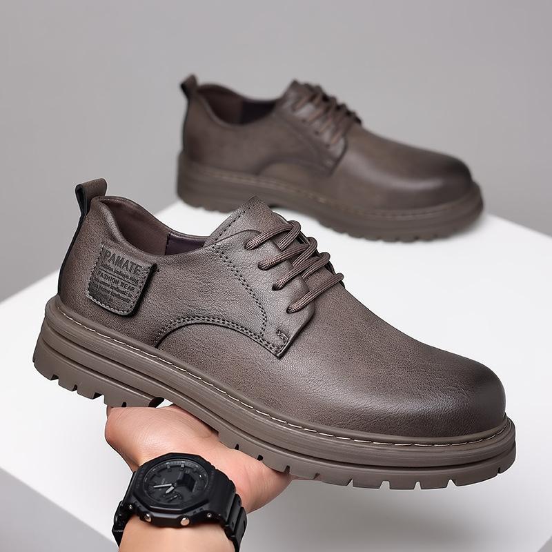 Мужская обувь новая повседневная кожаная обувь мужская деловая универсальная кожаная обувь модные рабочие ботинки мужская британская повседневная обувь