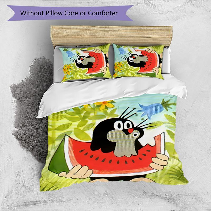KRTECEK 3pcs Bedding Set Duvet Cover Closure Includes 1 Duvet Cover & 2 Pillowcases for All Seasons Bedroom Home Dorm Decor