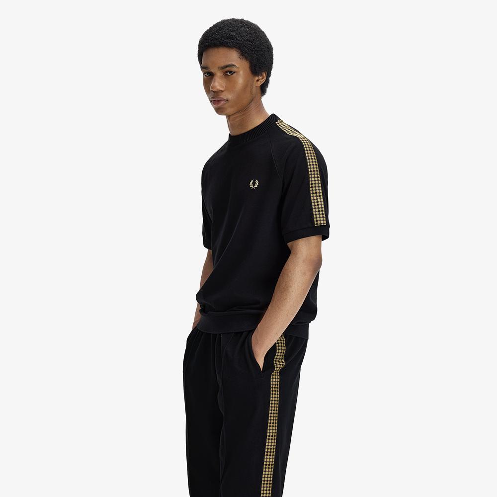 FRED PERRY [Sharp] Cross Tape T-Shirt - Black Afpm2612307-102