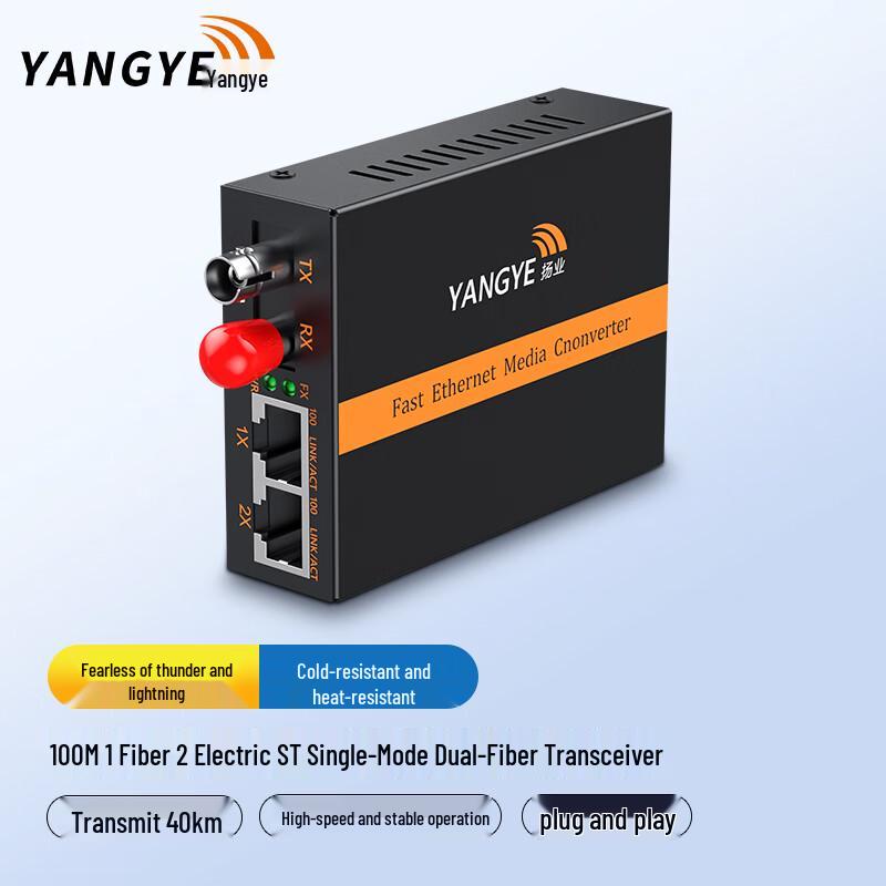 YANGYE 100Mbps Single-Mode Dual Fiber Media Converter