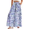 Women's Palazzo Pants Boho Floral Wide Leg Trousers Summer Beach High Waisted Flowy Pants With Pockets