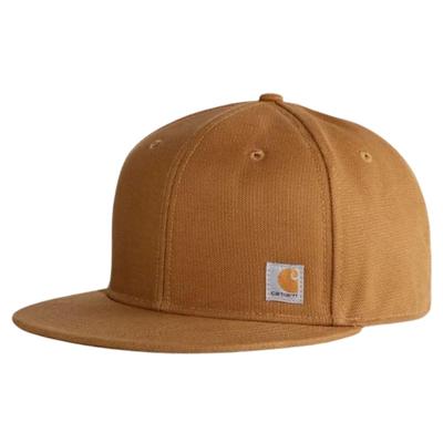 Кепка Carhartt Firm Duck Flat Brim Brown One Flat Duck Solid для мужчин и женщин, артикул 106665, (211), Размер, 6 панелей, козырек, ткань, застежка-регулятор, простой дизайн, цвет,
