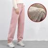 Winter Plus Velvet Sweatpants Women's Wide-leg Loose Large Size Fat Legs Warm and Thick Lamb Fleece Bloomers Outer Wear Guard Pants