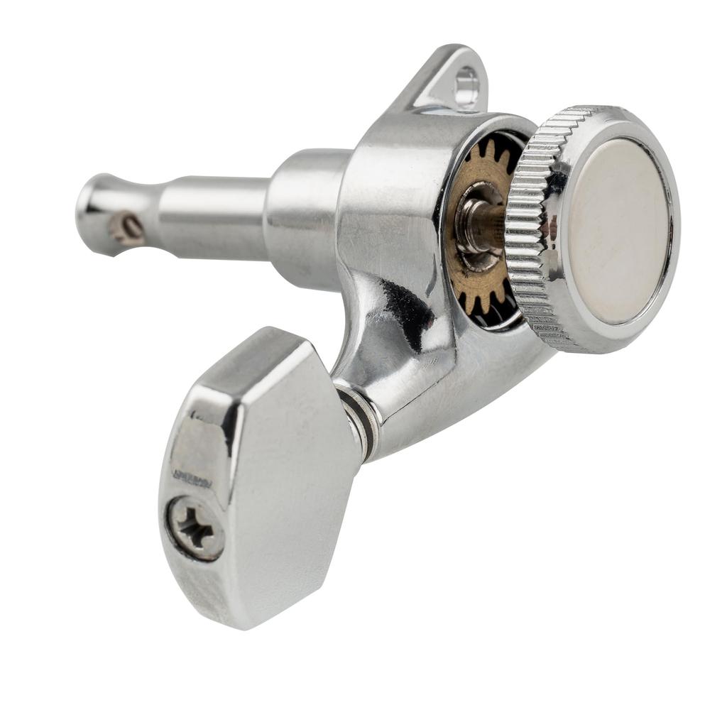 Musiclily Pro 6-String Locking Tuners for ST Strat/TL Telecaster Electric Guitars, Chrome Hex Buttons